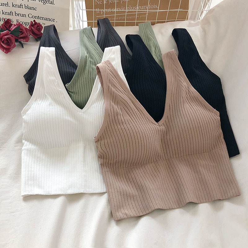 Women's Tank Crop Tops Female  - đánh giá và giá T Shirt Bra Seamless
