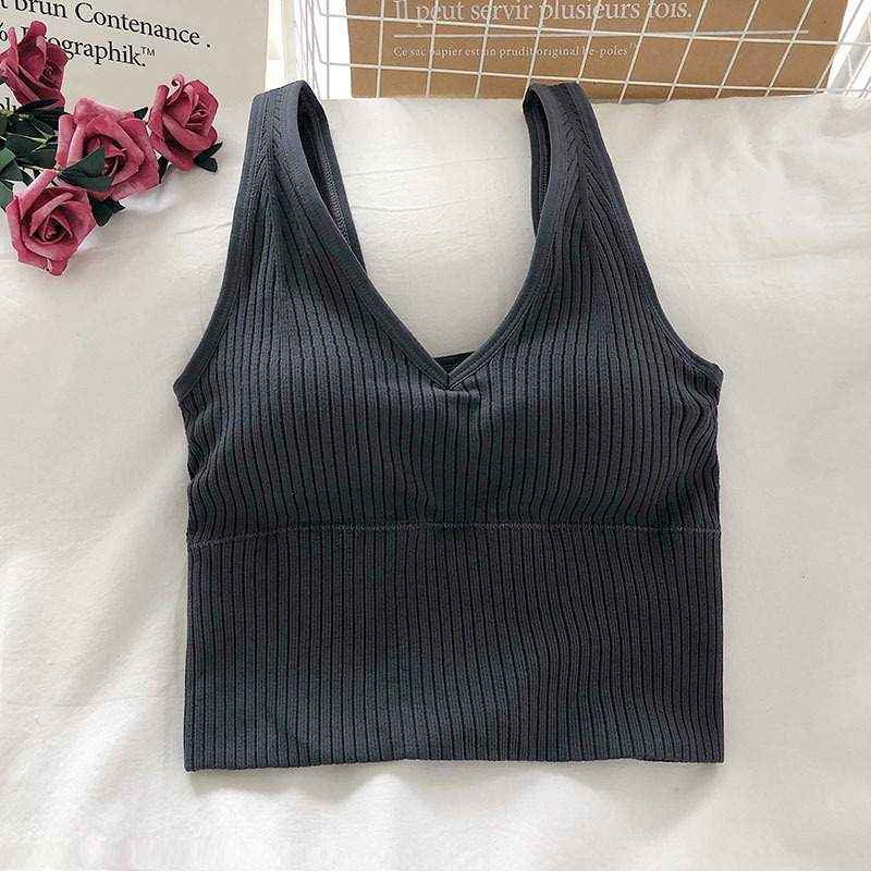 Women's Tank Crop Tops Female  - đánh giá và giá T Shirt Bra Seamless