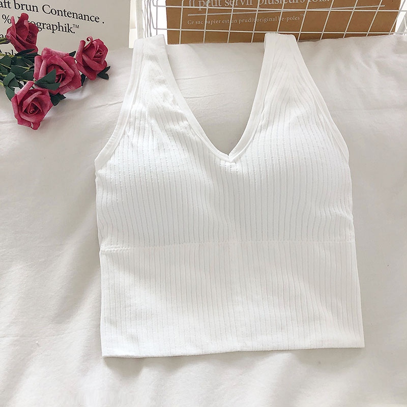 Women's Tank Crop Tops Female  - đánh giá và giá T Shirt Bra Seamless