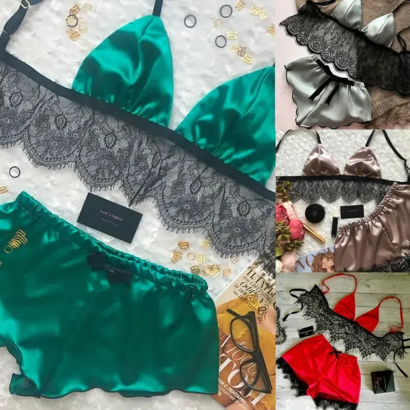 Women's Underwear Sexy Silk Sa - đánh giá và giá Lace Bralette Set