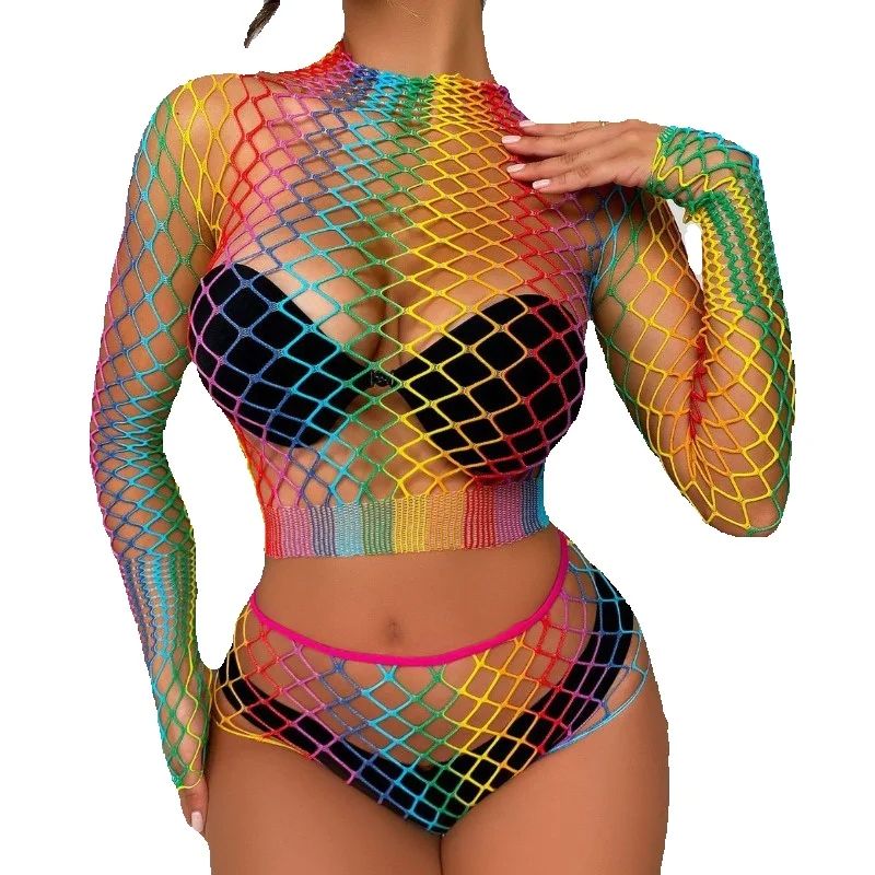 Sexy Rainbow Mesh Lingerie Set - đánh giá và giá Sheer Bra Lace