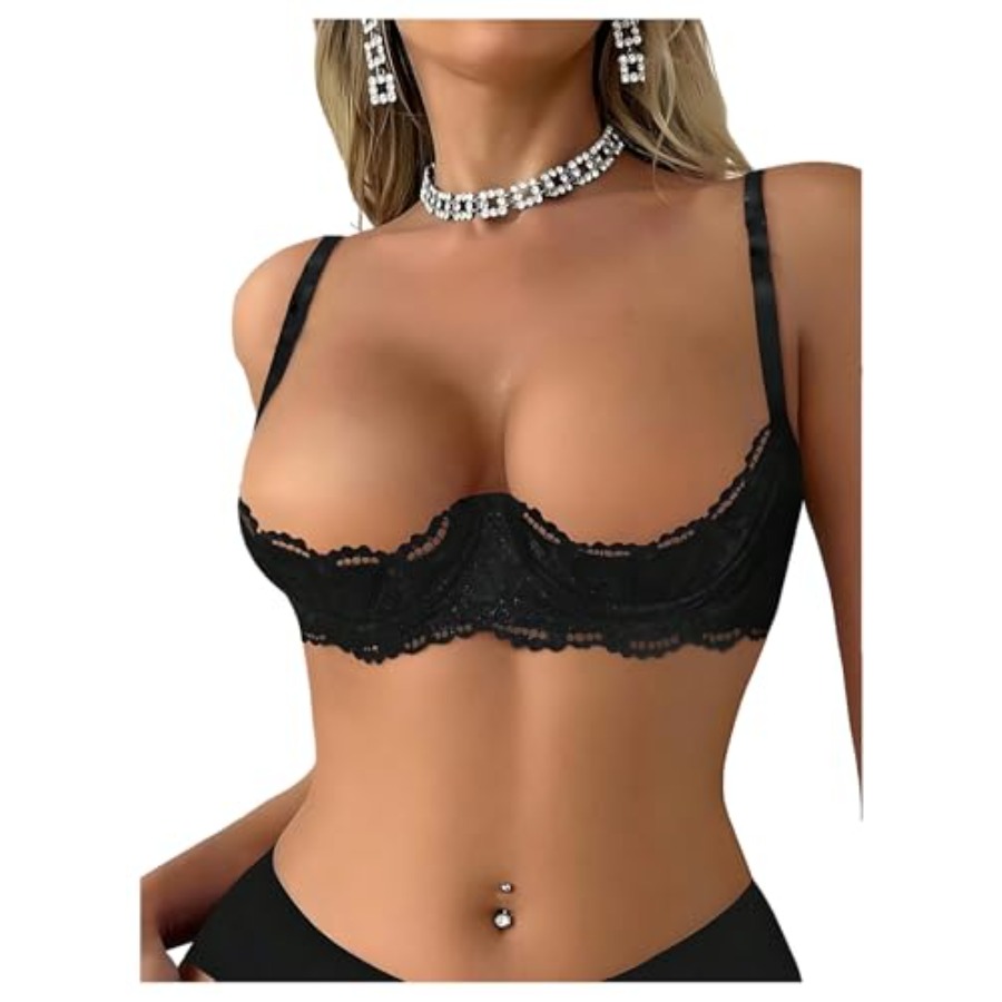 OYOANGLE Women's 1/4 Cup Lace  - đánh giá và giá Demi Bra Balconette
