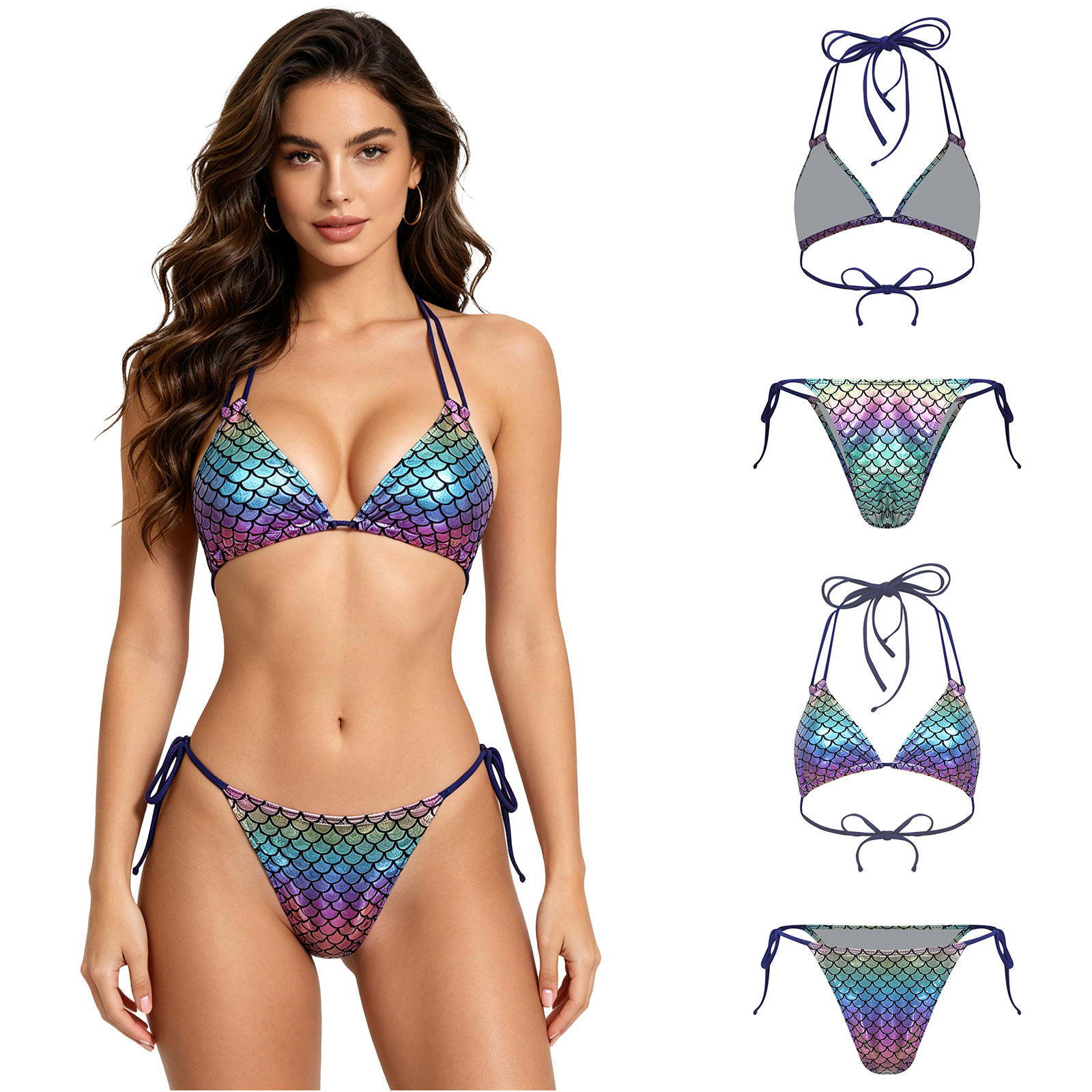 Women's Mermaid Bikini Swimsui - đánh giá và giá Underwire Bra Padded