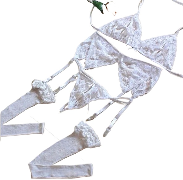 Lace Women Lingerie Set 4 Pcs  - đánh giá và giá Sheer Bra Lace