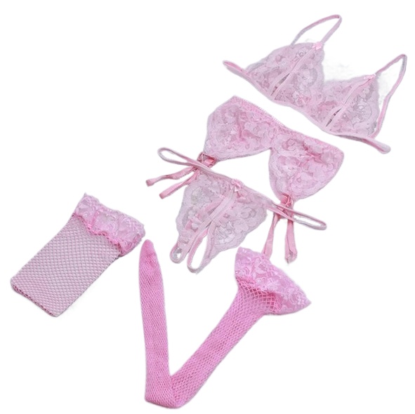 Lace Women Lingerie Set 4 Pcs  - đánh giá và giá Sheer Bra Lace